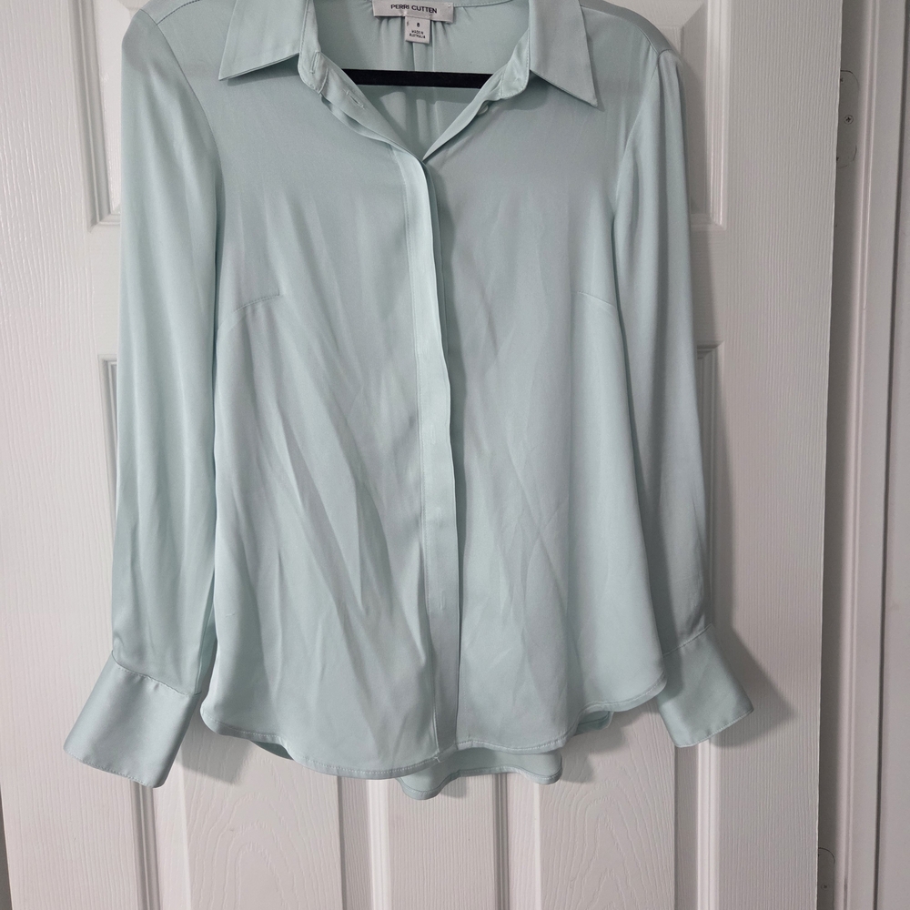 Chic Light Blue Button-Down Shirt - image 1